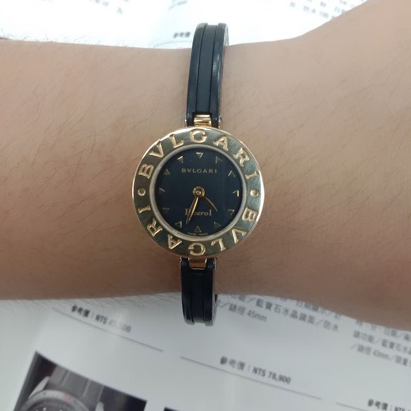 南投流當手錶拍賣 原裝 BVLGARI 寶格麗 B ZERO 1 18K金 石英 女錶 9成5新 喜歡價可議