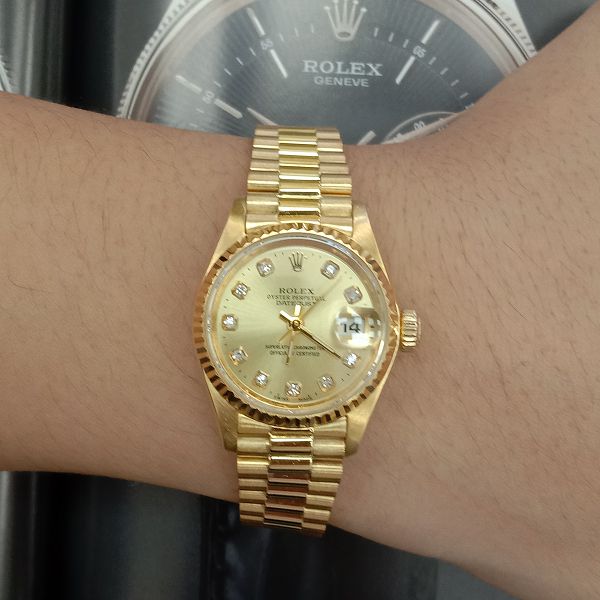 流當手錶拍賣 原裝 美品 勞力士 69178 十鑽面 自動 女錶 9成5新 喜歡價可議UR019
